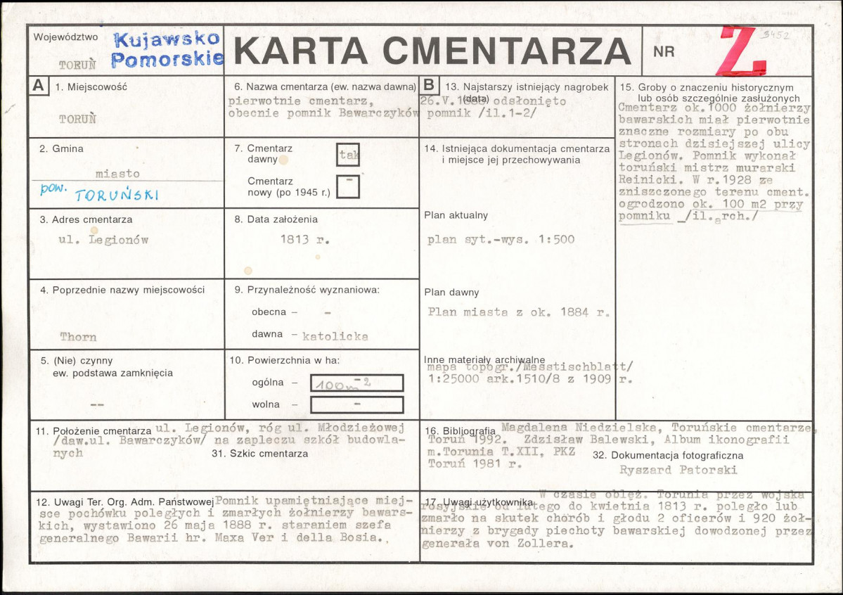 Karta cmentarza, skan nr 1