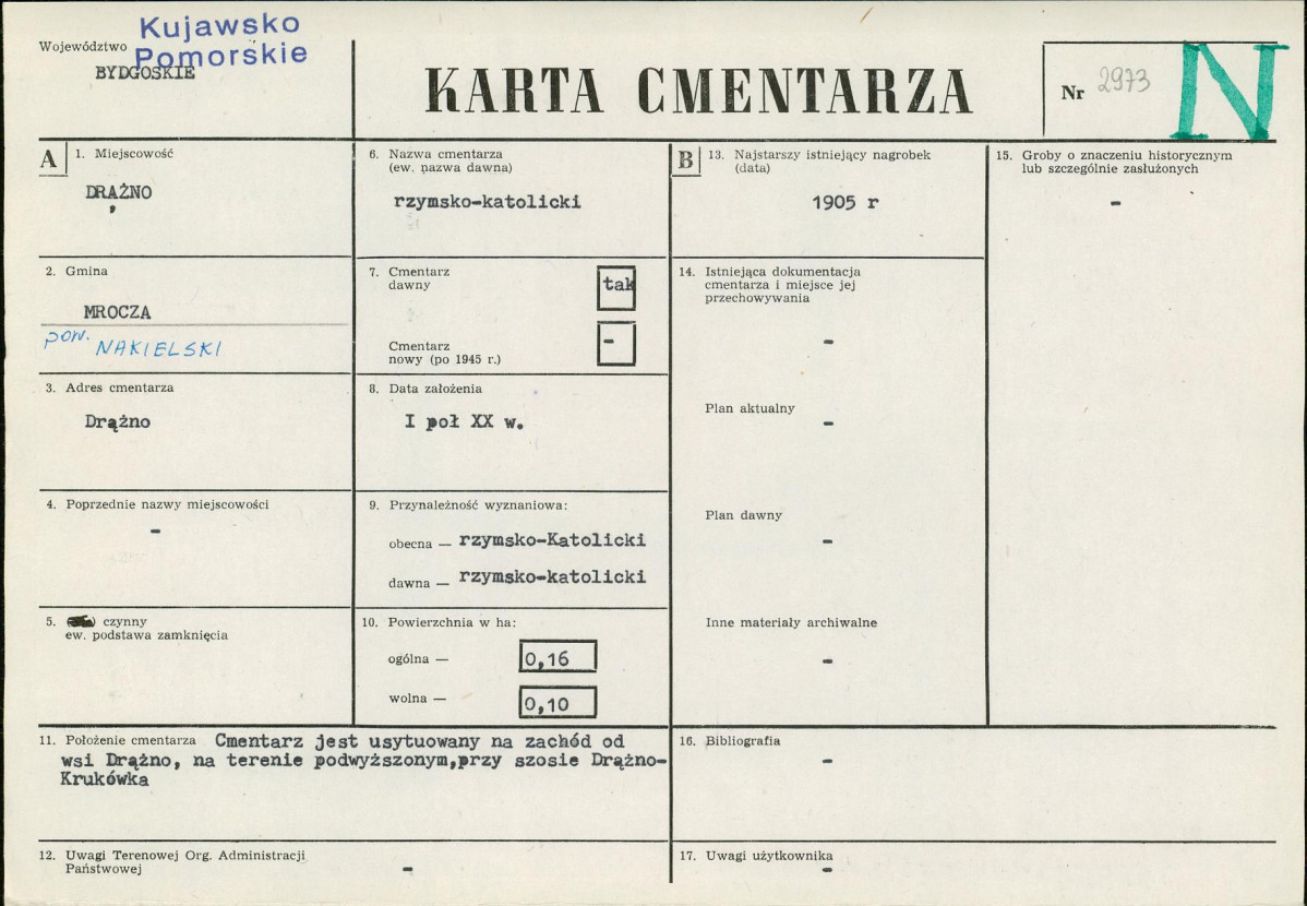 KC - Karta cmentarza, skan nr 1