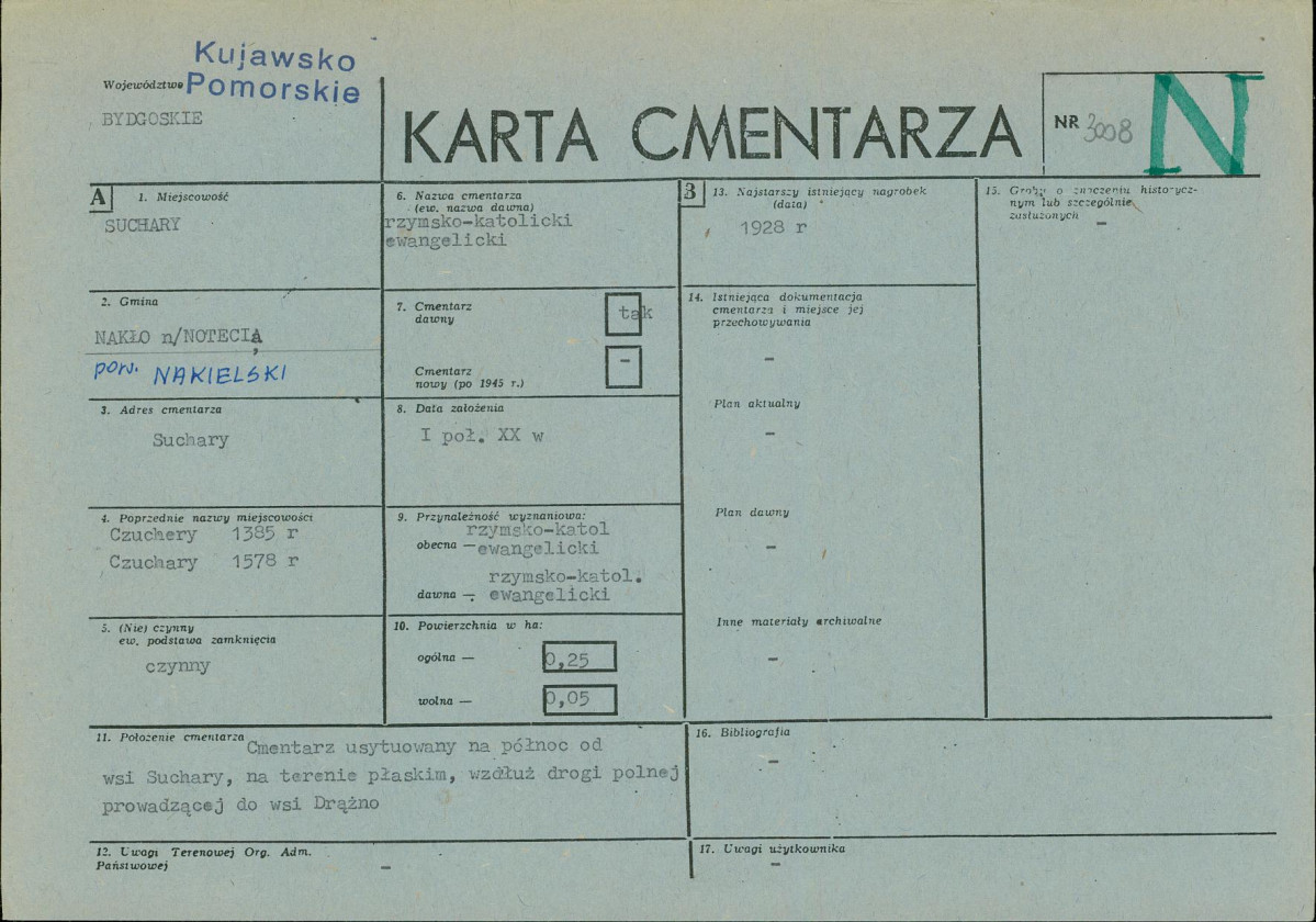 KC - Karta cmentarza, skan nr 1