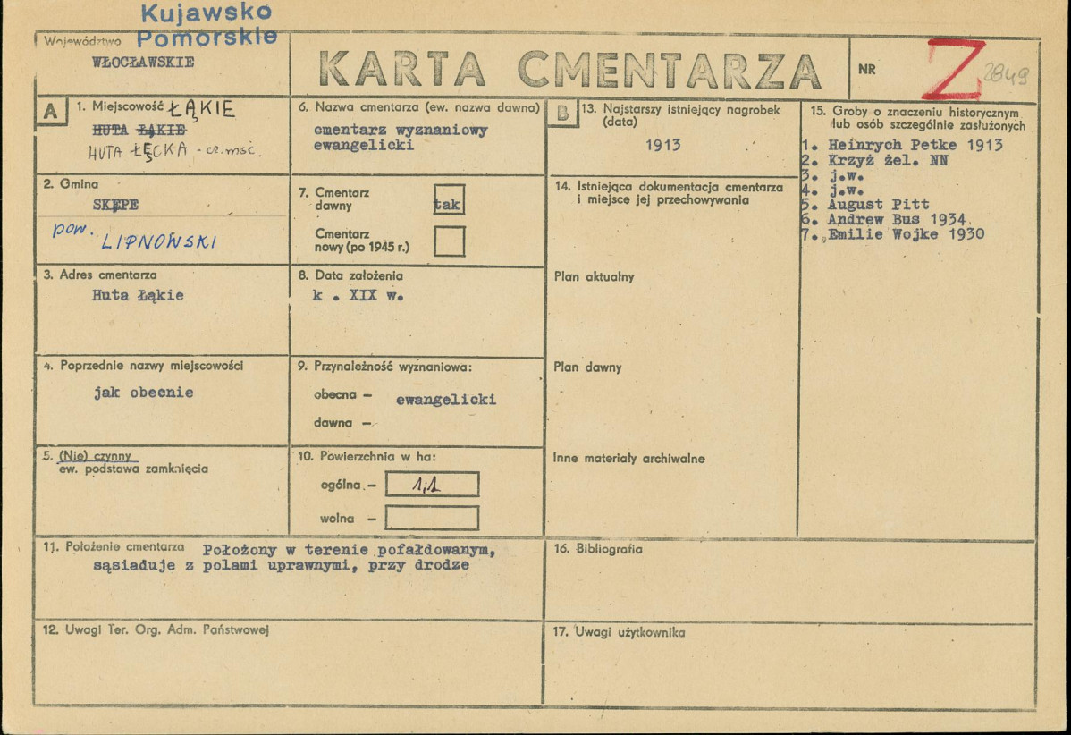 Karta cmentarza, skan nr 1