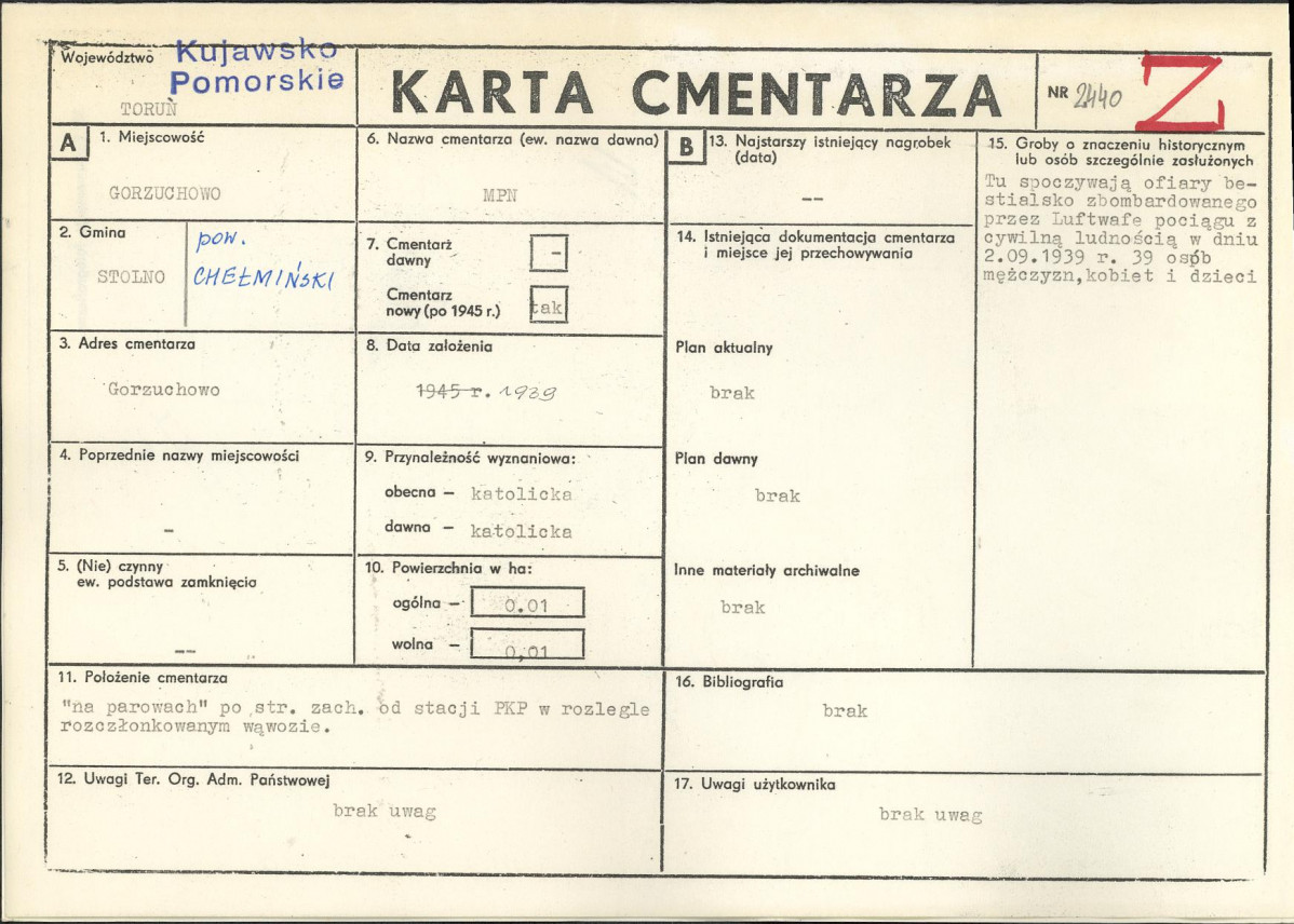 KC - Karta cmentarza, skan nr 1