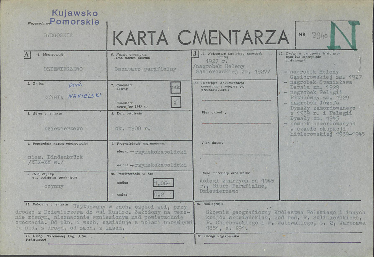 KC - Karta cmentarza, skan nr 1