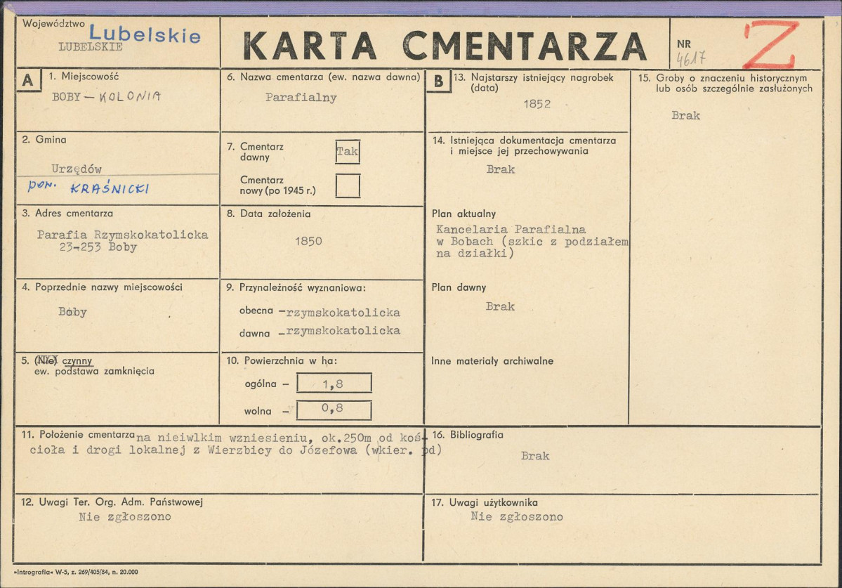 Karta cmentarza, skan nr 1