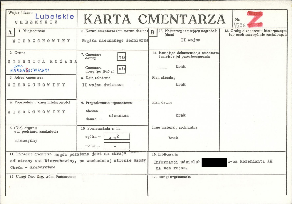 KC - Karta cmentarza, skan nr 1