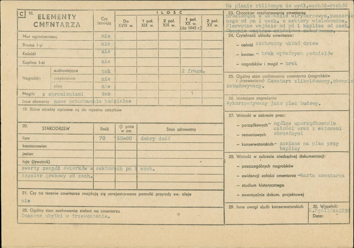 Karta cmentarza, skan nr 2