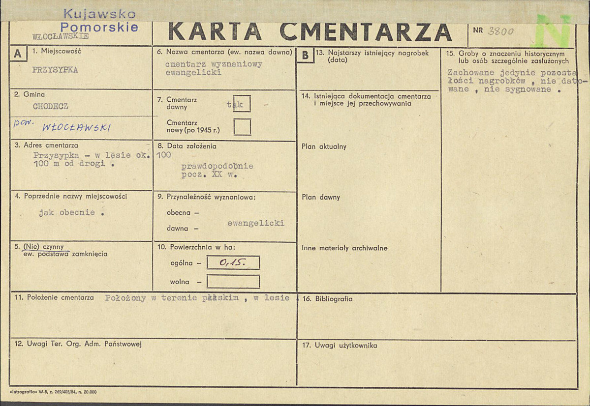 KC - Karta cmentarza, skan nr 1