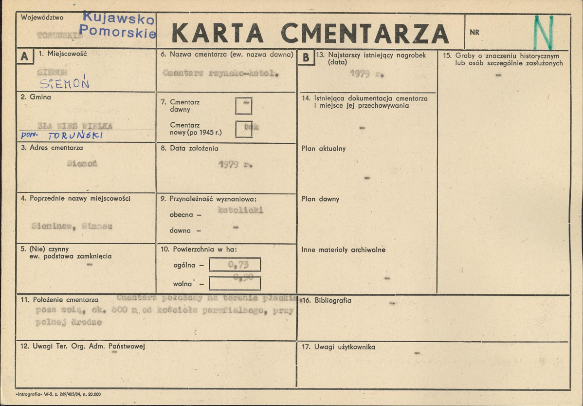 KC - Karta cmentarza, skan nr 1