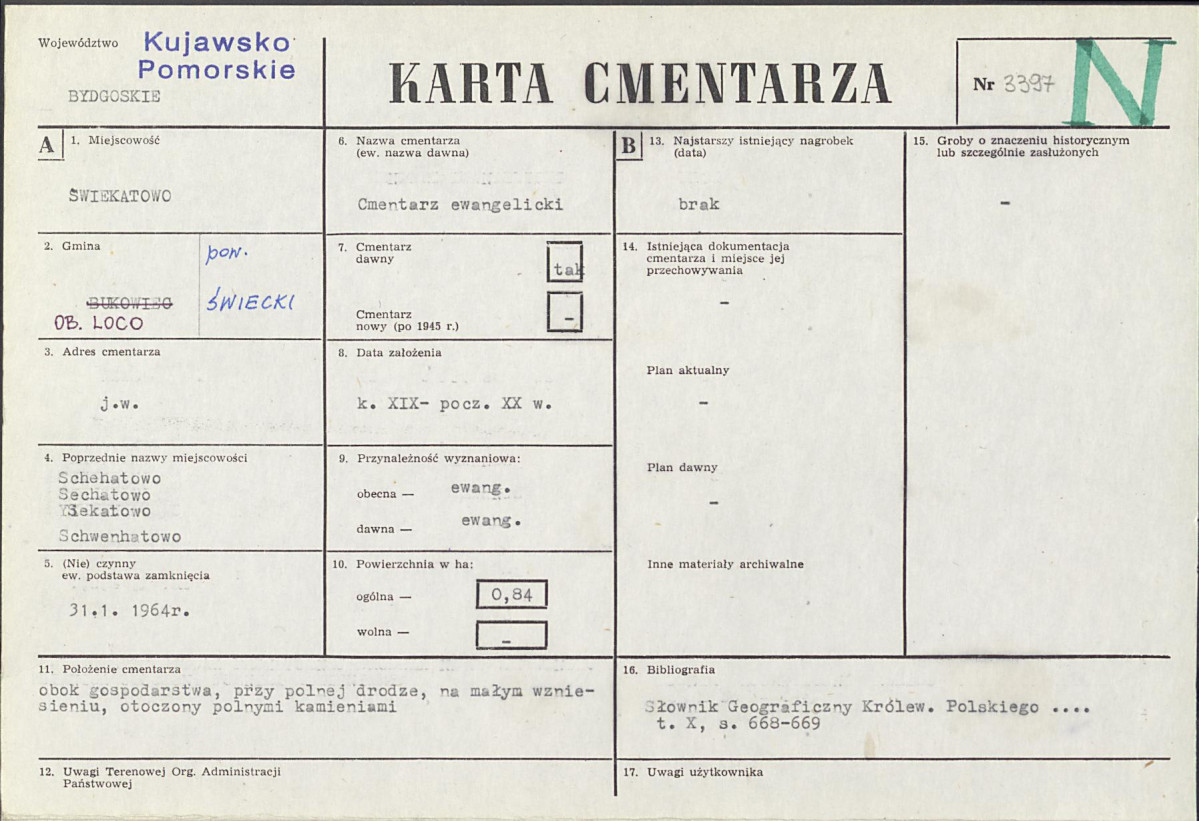 KC - Karta cmentarza, skan nr 1