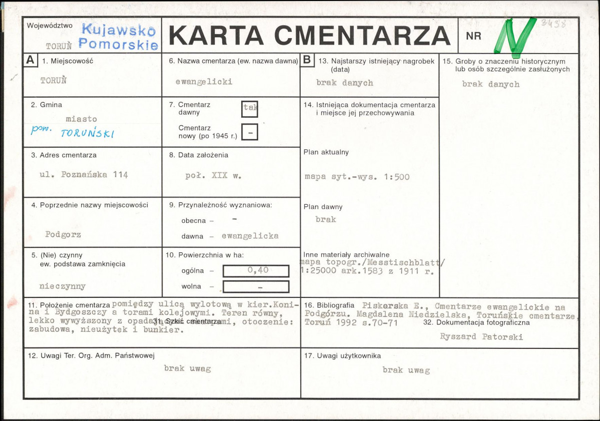 Karta cmentarza, skan nr 1