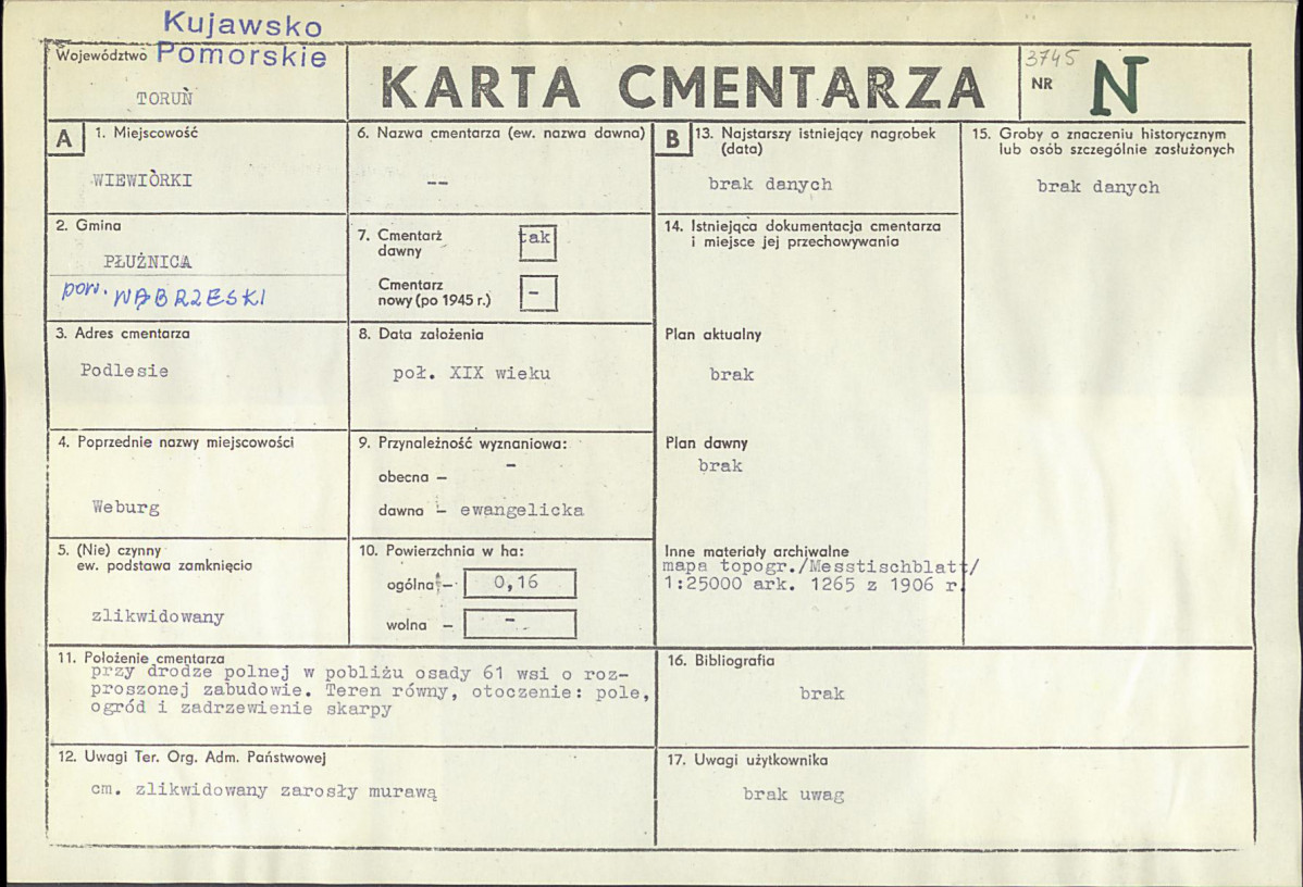 KC - Karta cmentarza, skan nr 1