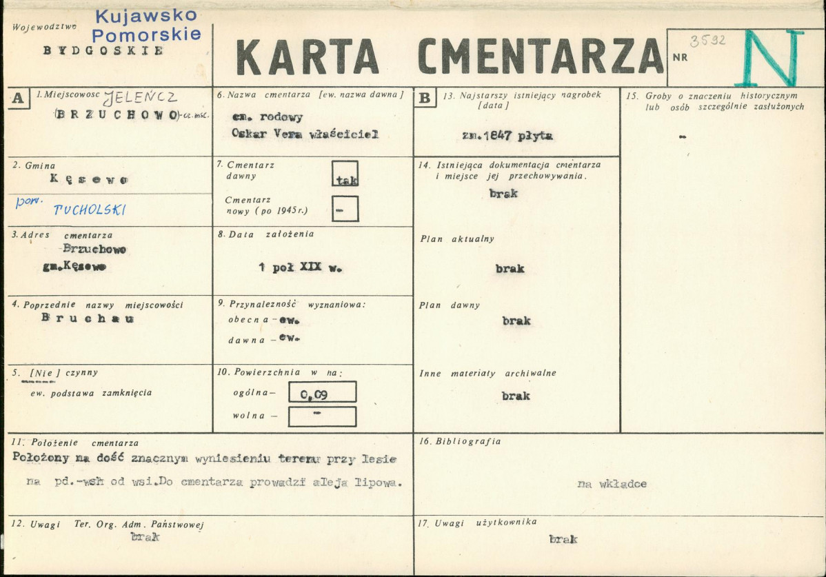 KC - Karta cmentarza, skan nr 1