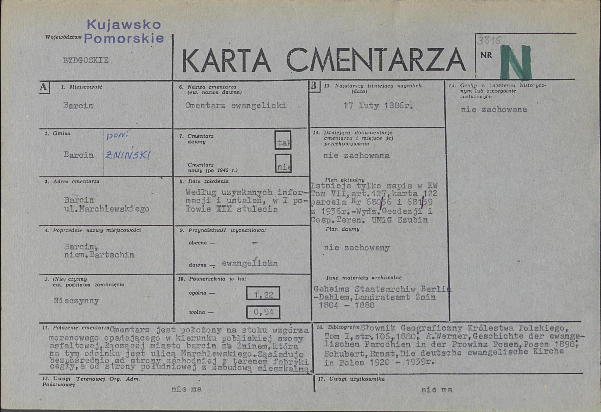 KC - Karta cmentarza, skan nr 1