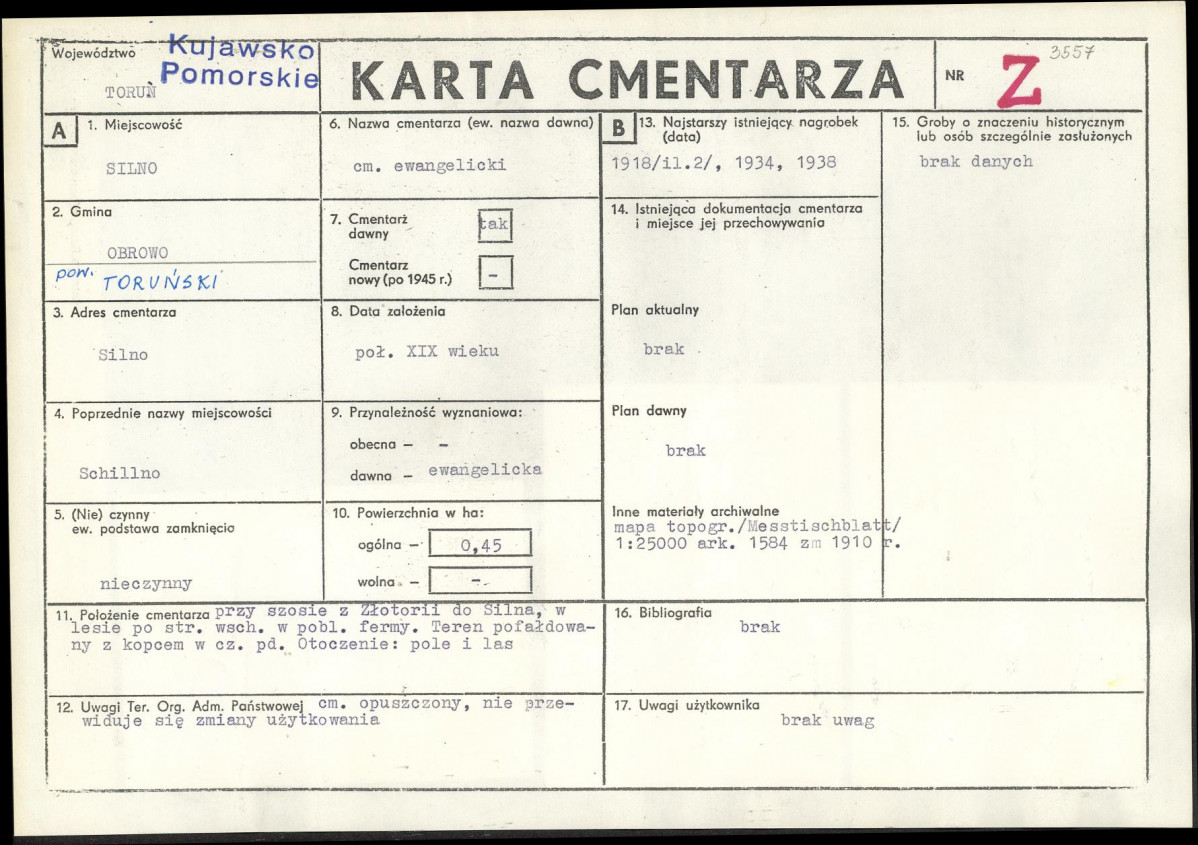KC - Karta cmentarza, skan nr 1