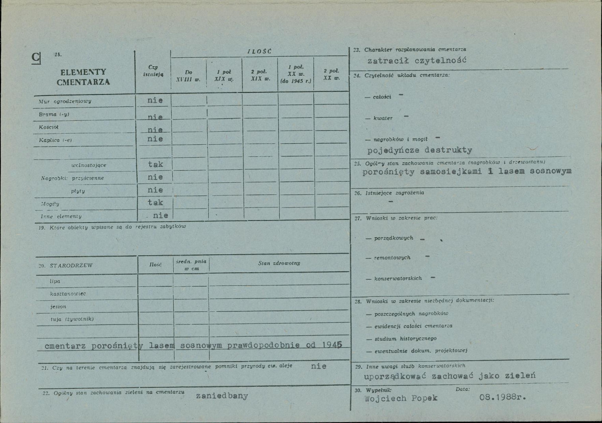 KC - Karta cmentarza, skan nr 2