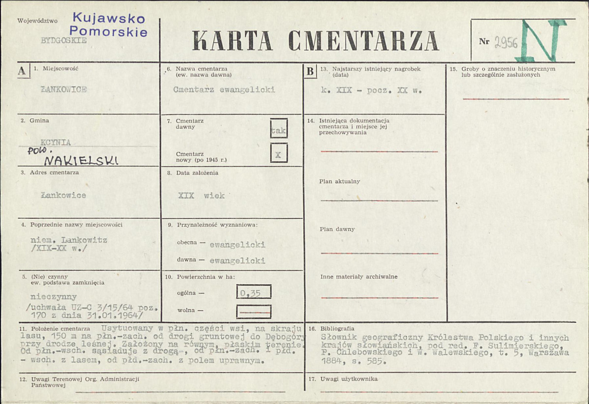 KC - Karta cmentarza, skan nr 1
