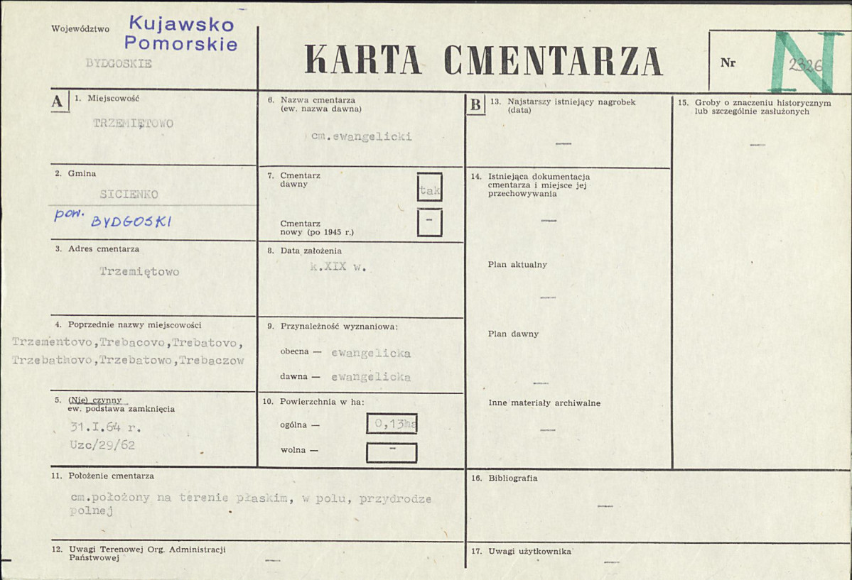 KC - Karta cmentarza, skan nr 1