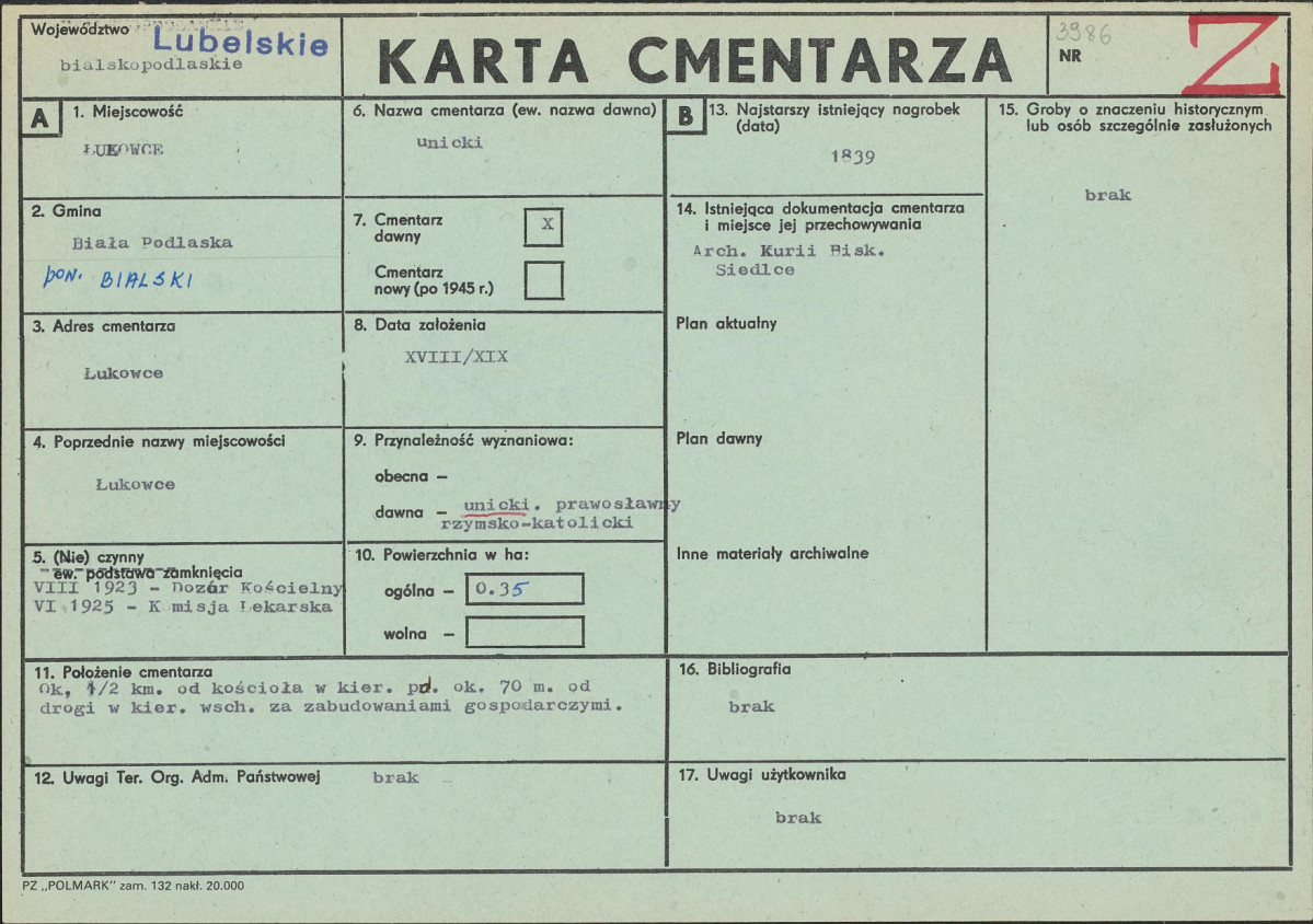Karta cmentarza, skan nr 1