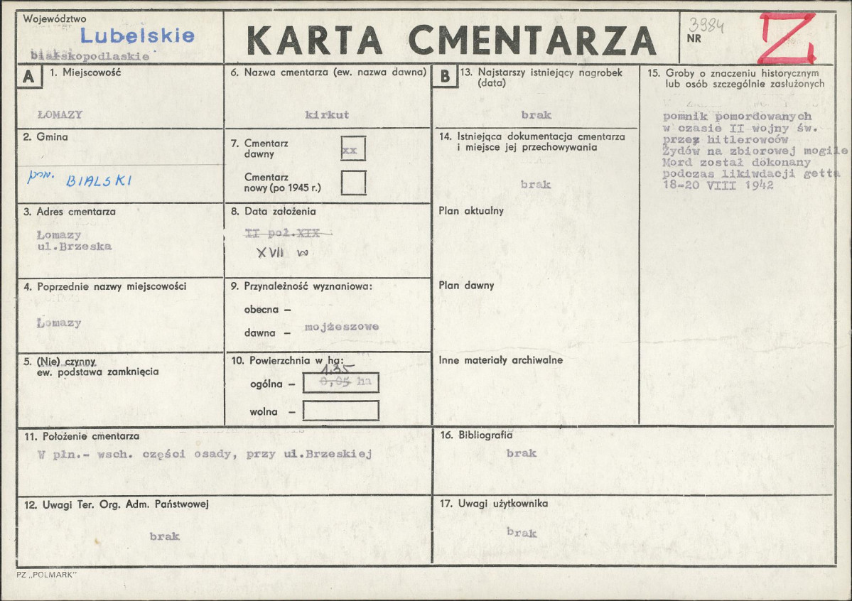 Karta cmentarza, skan nr 1