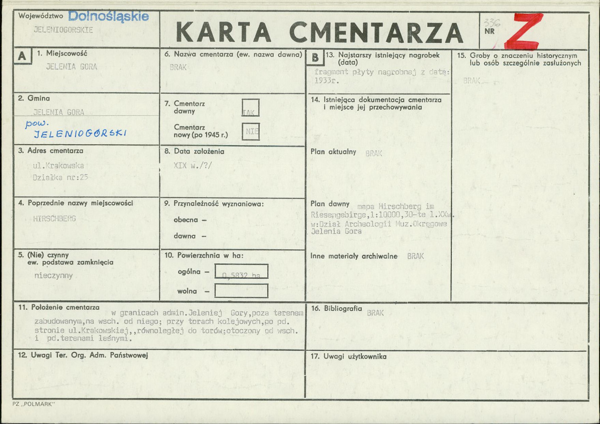 Karta cmentarza, skan nr 1