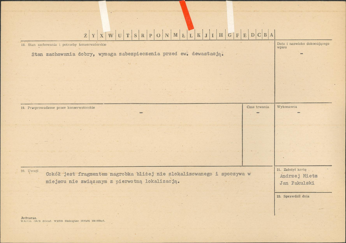 Karta cmentarza, skan nr 6