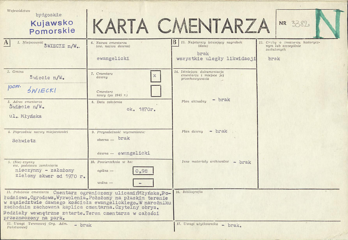 KC - Karta cmentarza, skan nr 1