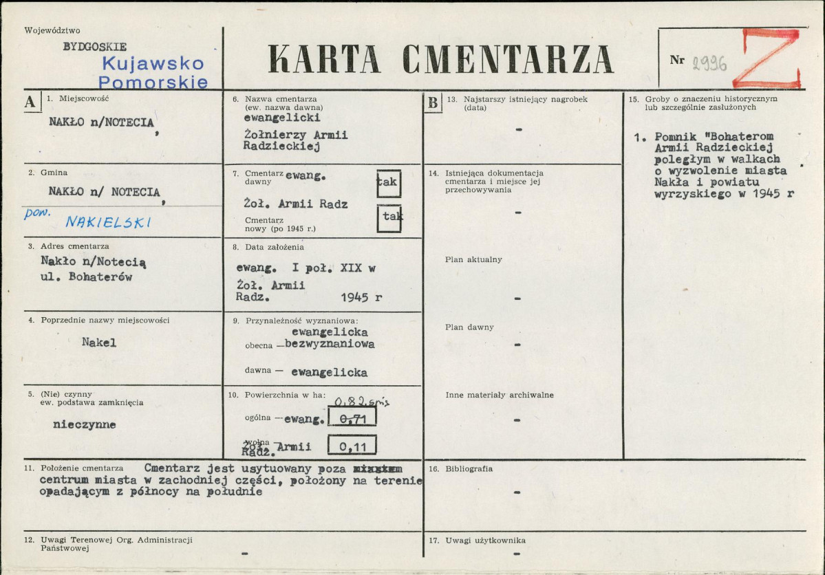 KC - Karta cmentarza, skan nr 1