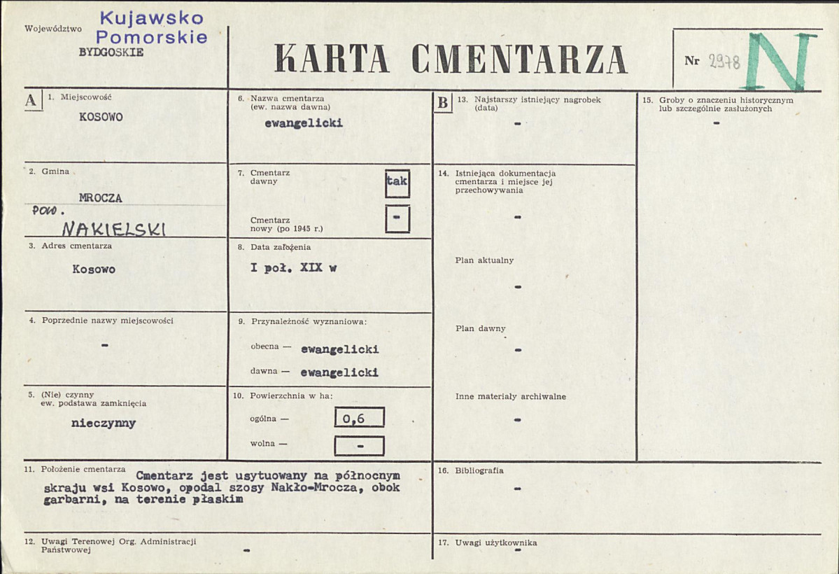 KC - Karta cmentarza, skan nr 1