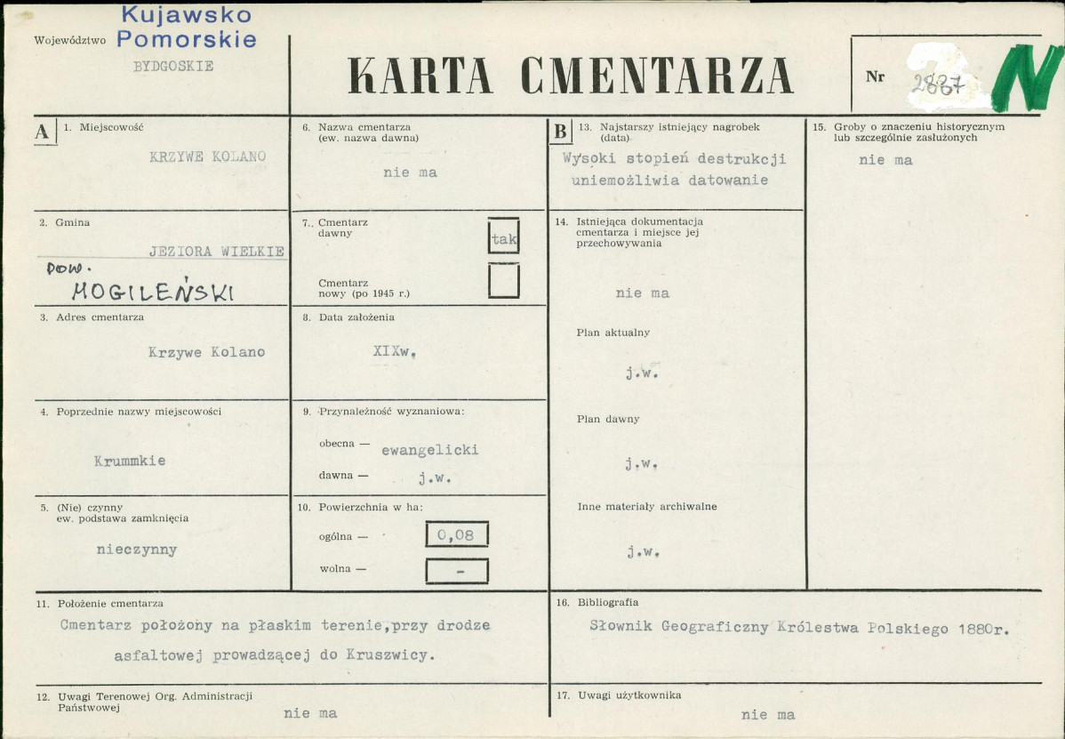 KC - Karta cmentarza, skan nr 1