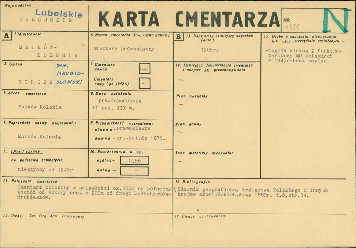 Karta cmentarza, skan nr 1