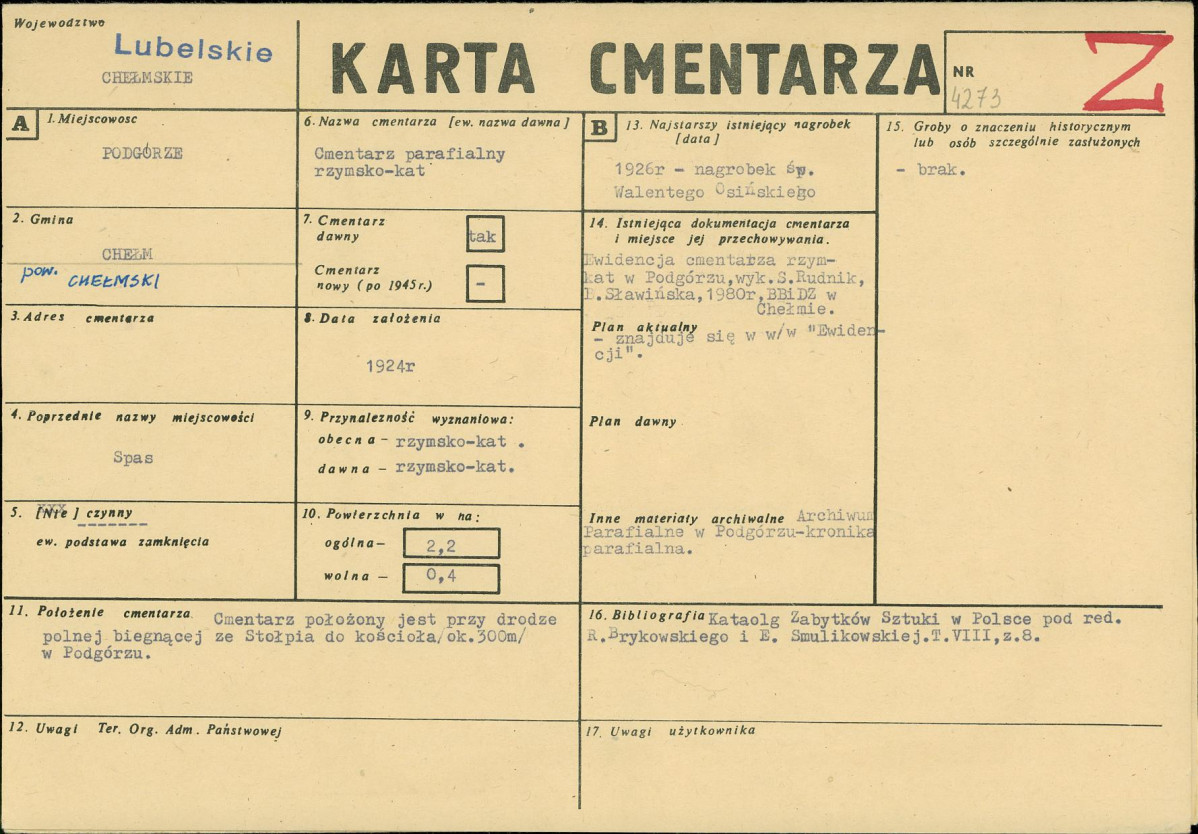 Karta cmentarza, skan nr 1