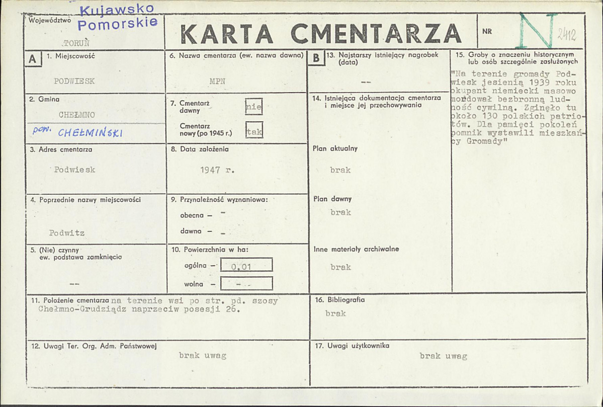 KC - Karta cmentarza, skan nr 1
