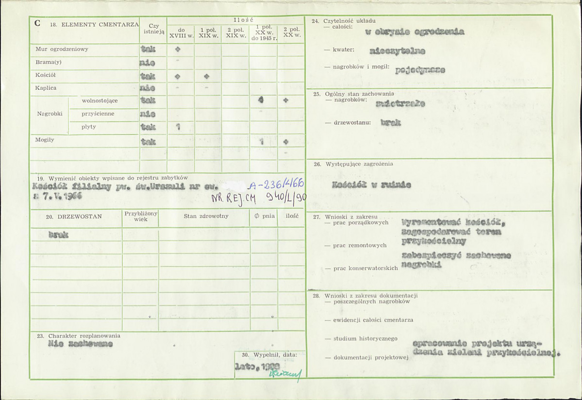 Karta cmentarza, skan nr 2