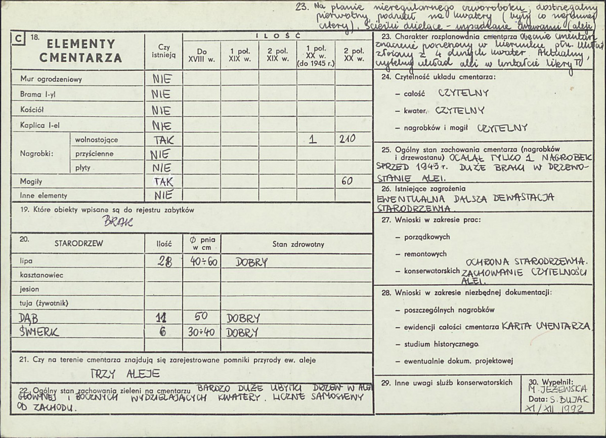 KC - Karta cmentarza, skan nr 2