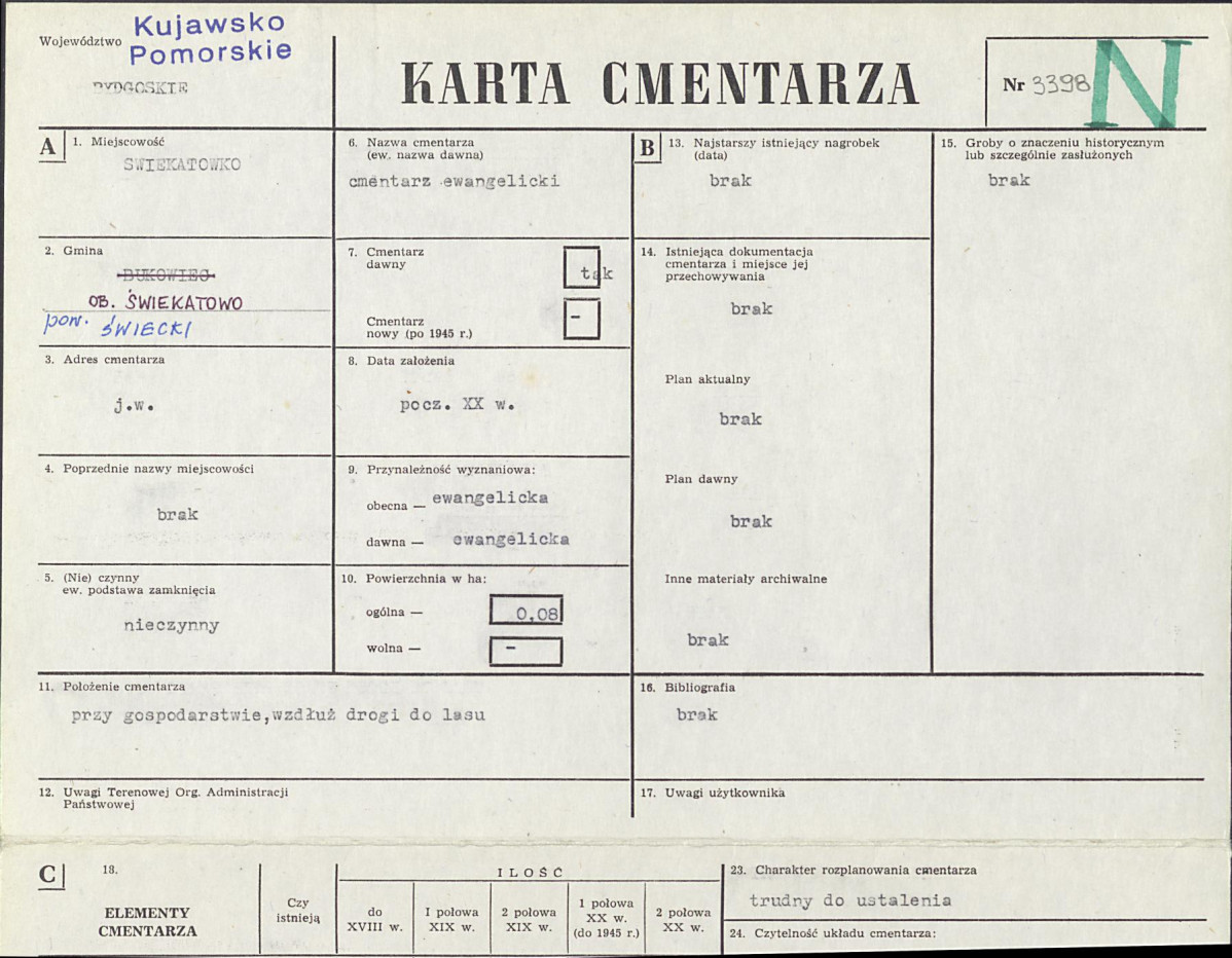 KC - Karta cmentarza, skan nr 1