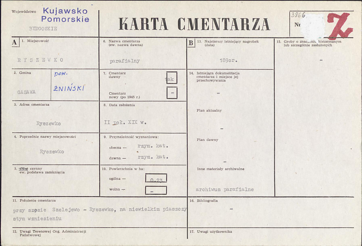 KC - Karta cmentarza, skan nr 1