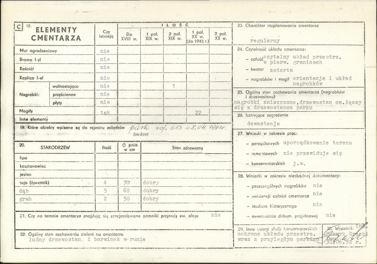KC - Karta cmentarza, skan nr 2