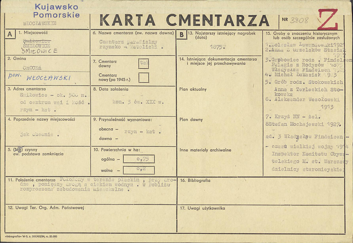 KC - Karta cmentarza, skan nr 1