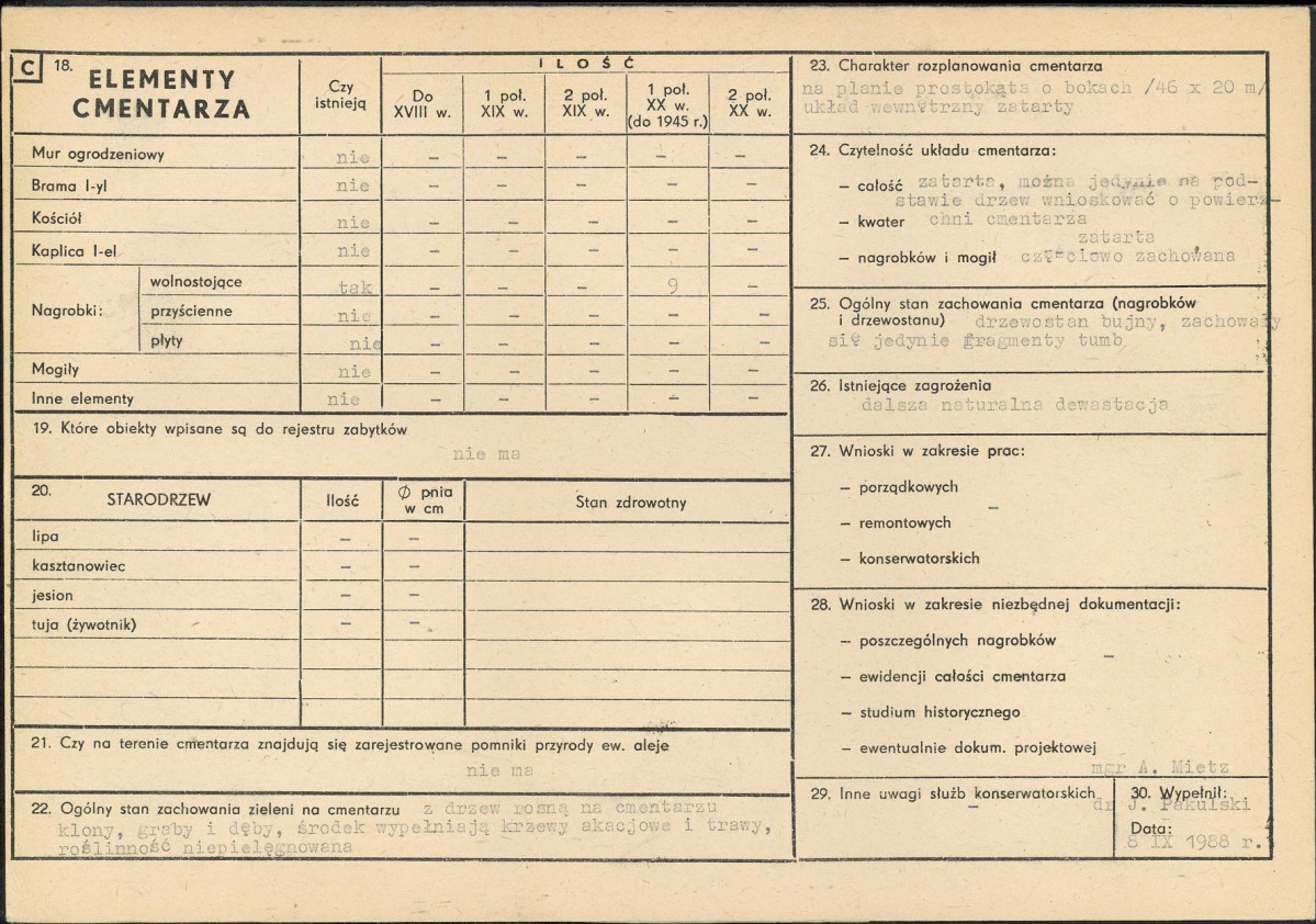 KC - Karta cmentarza, skan nr 2