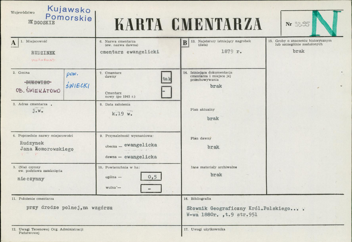 KC - Karta cmentarza, skan nr 1