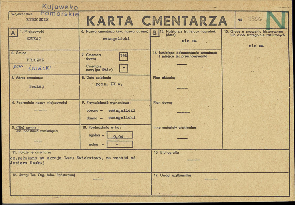 KC - Karta cmentarza, skan nr 1