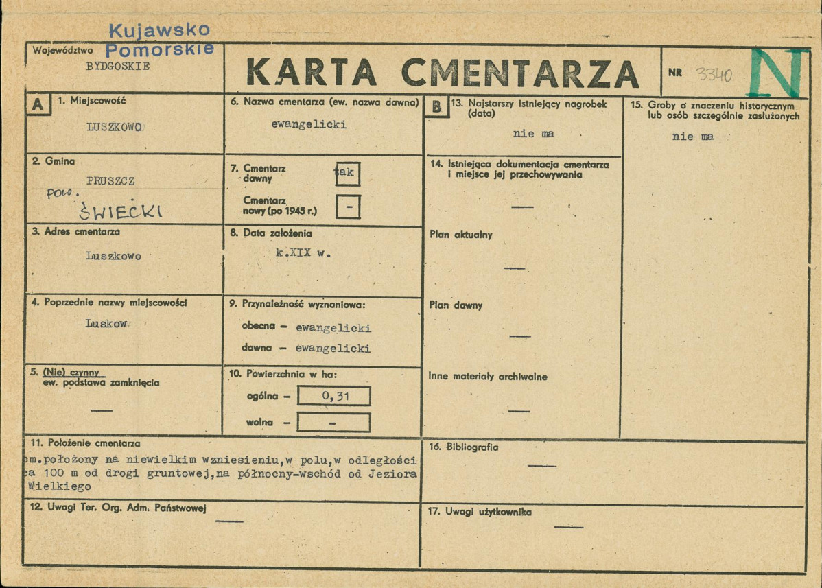 KC - Karta cmentarza, skan nr 1