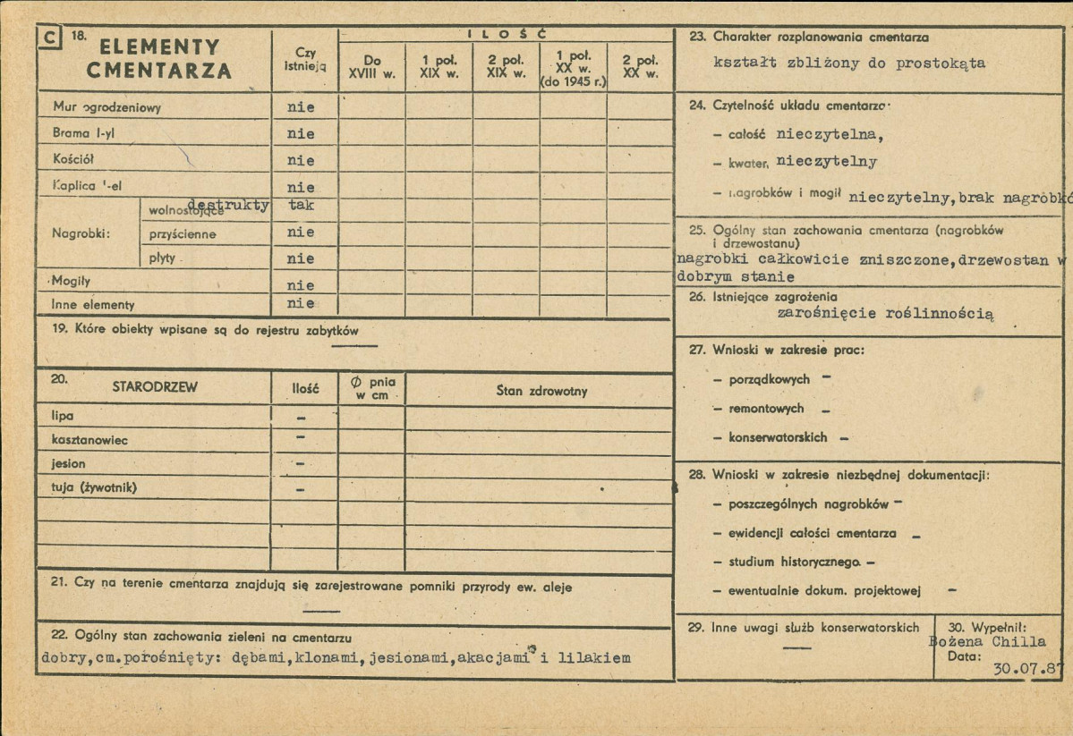 KC - Karta cmentarza, skan nr 2