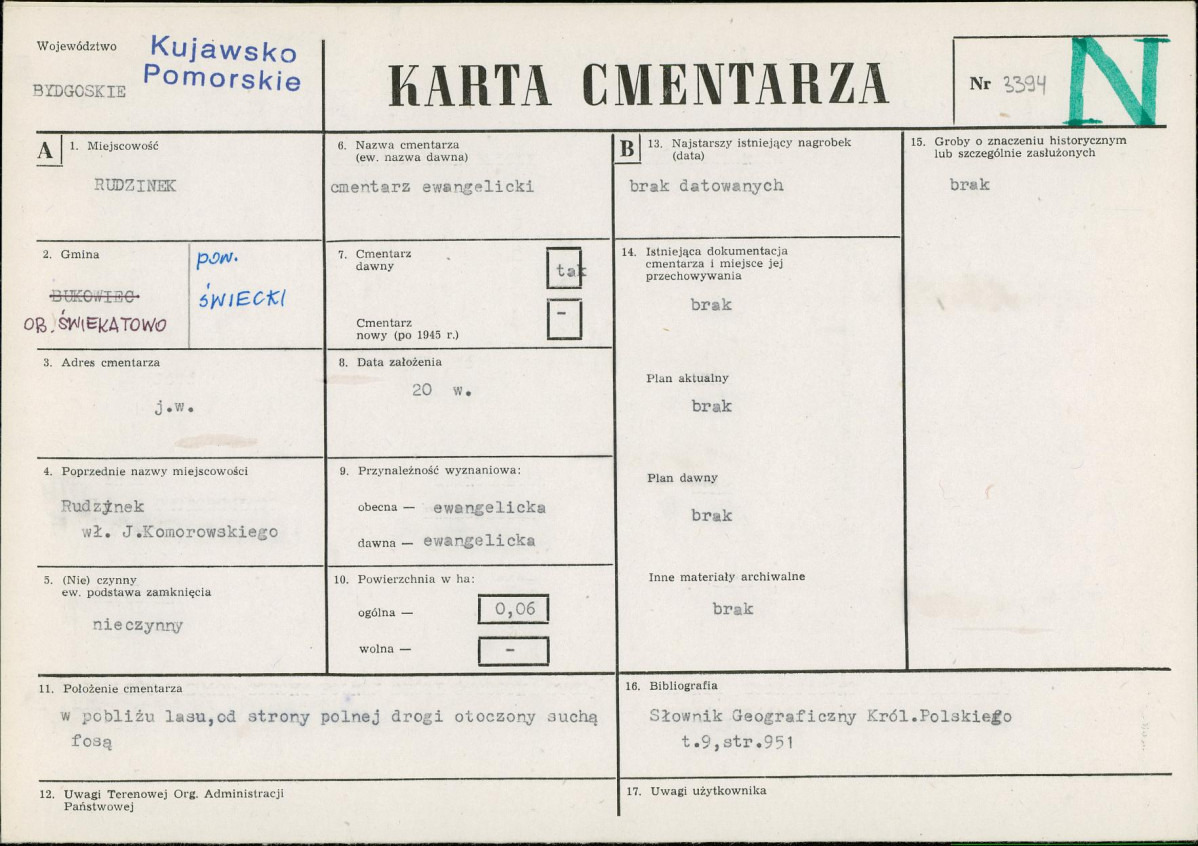 KC - Karta cmentarza, skan nr 1