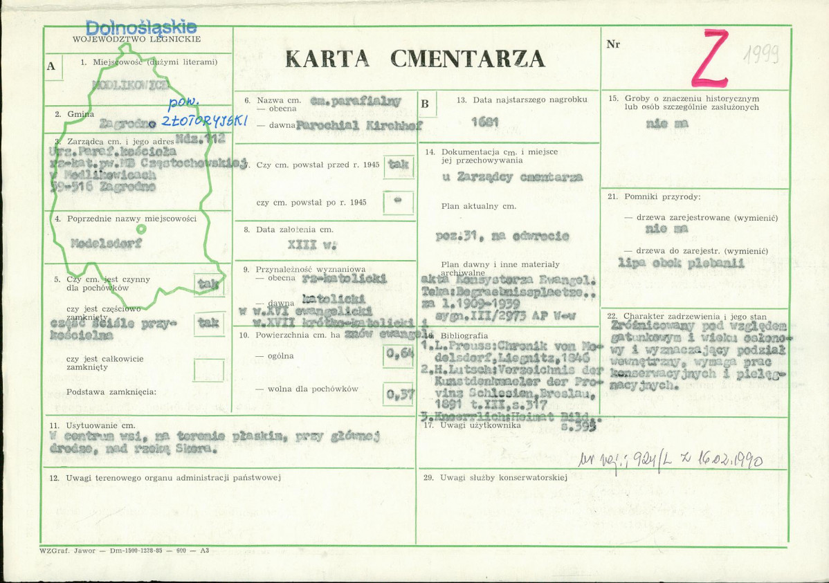 KC - Karta cmentarza, skan nr 1