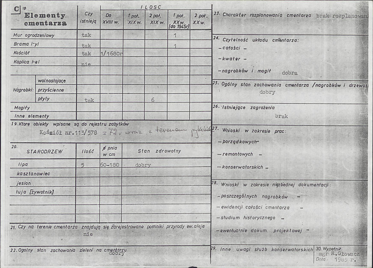 Karta cmentarza, skan nr 2