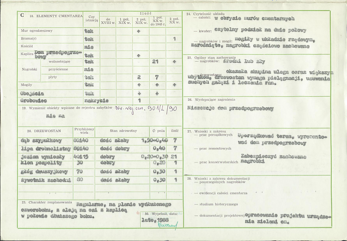Karta cmentarza, skan nr 2