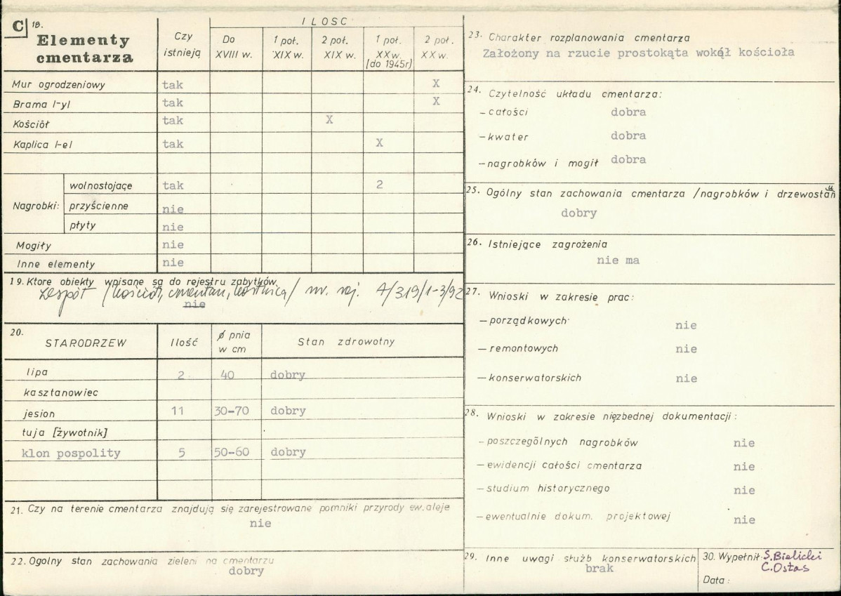 KC - Karta cmentarza, skan nr 2