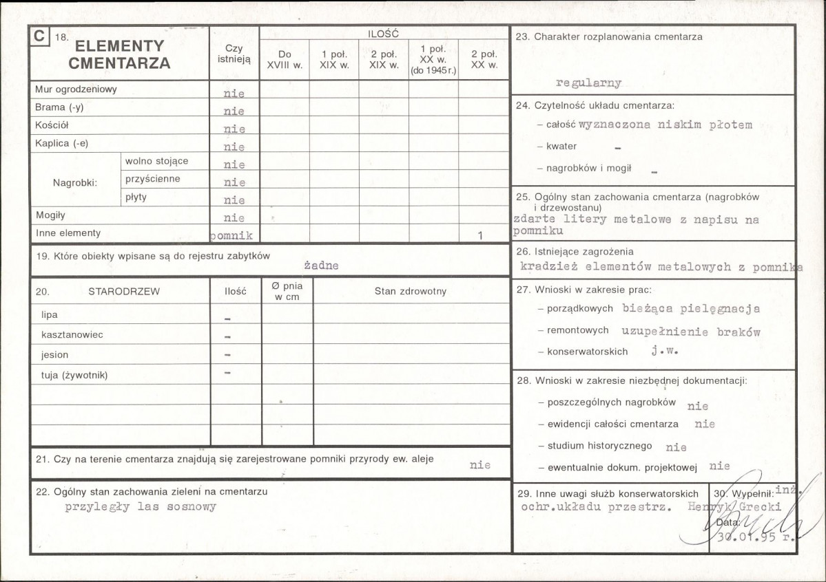 KC - Karta cmentarza, skan nr 2