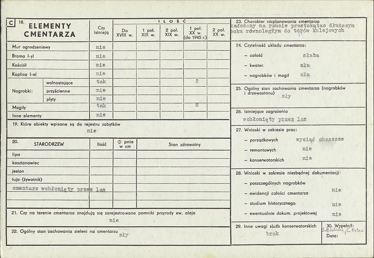KC - Karta cmentarza, skan nr 2