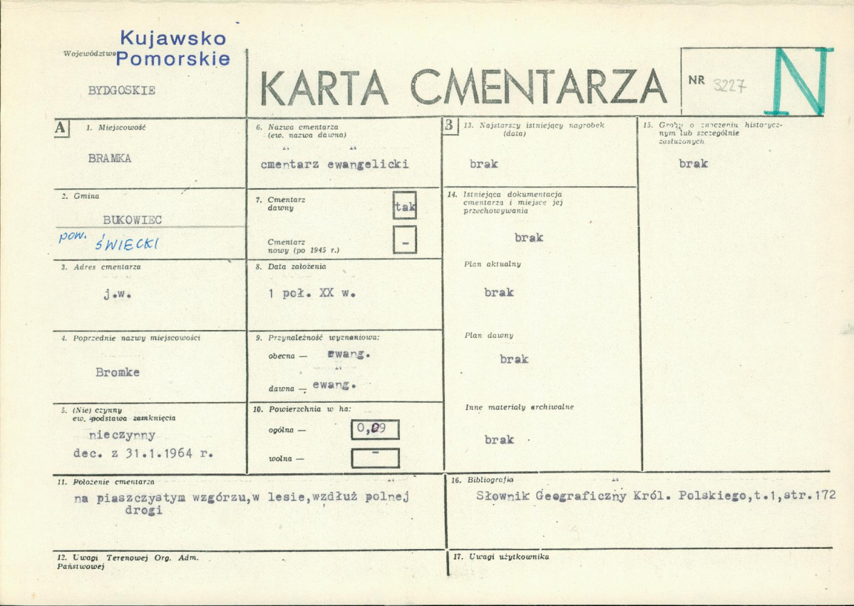 KC - Karta cmentarza, skan nr 1